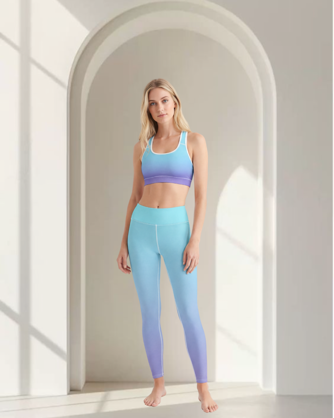Marshmallow: Blue to Purple Padded Sports Bra