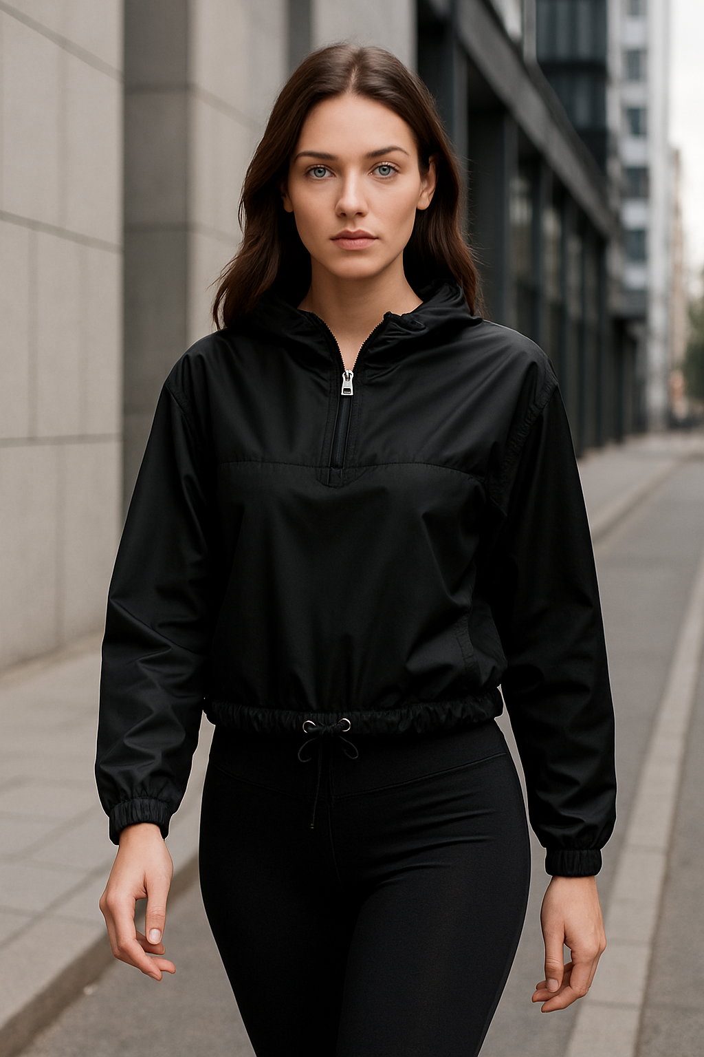 Black Women’s cropped windbreaker
