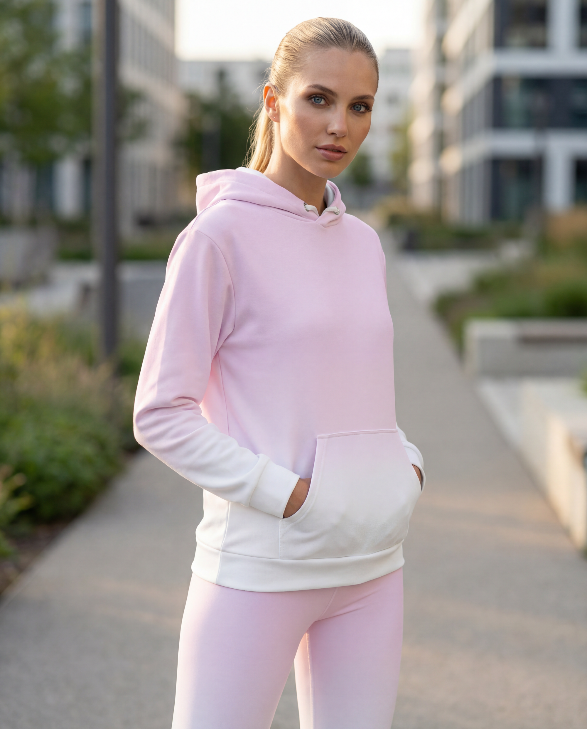 Blush Pink: Pink to White Unisex Hoodie