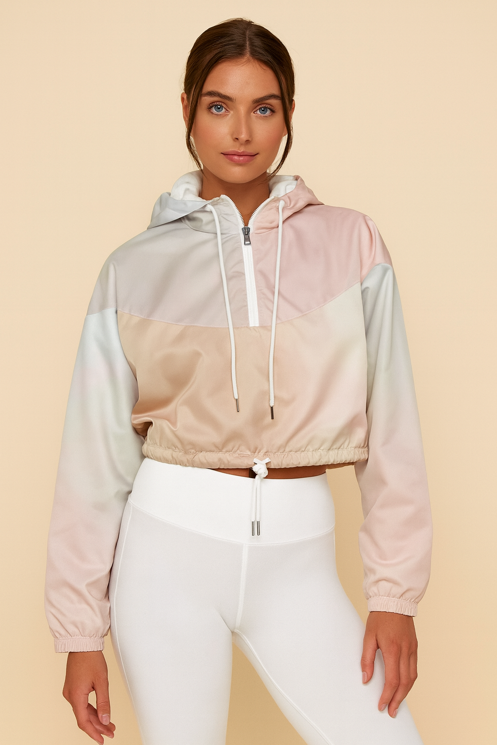 Sugar & Spice; Creamberry Women’s cropped windbreaker