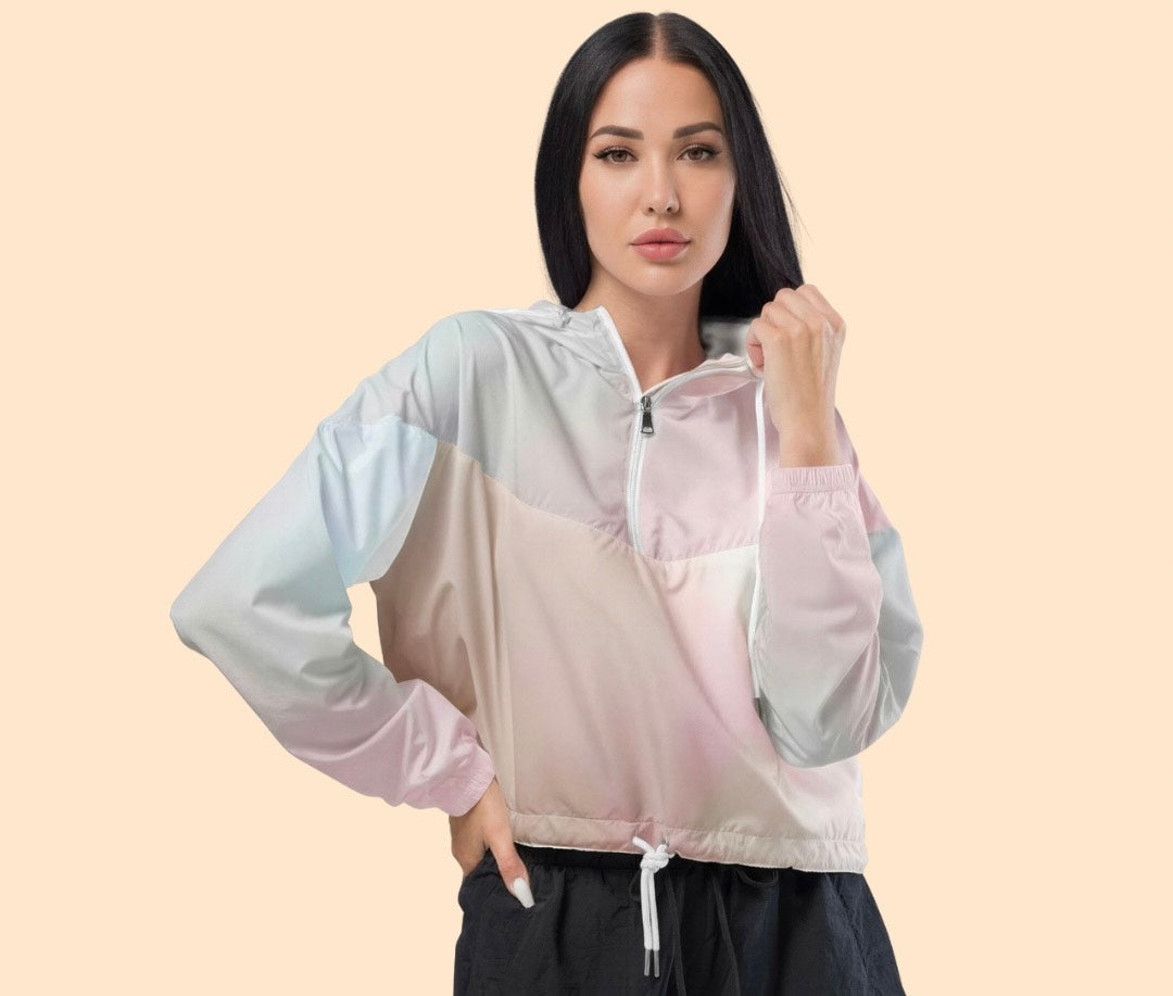 Sugar & Spice: Creamberry Women’s Cropped Windbreaker